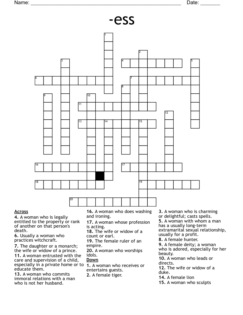 ess Crossword WordMint