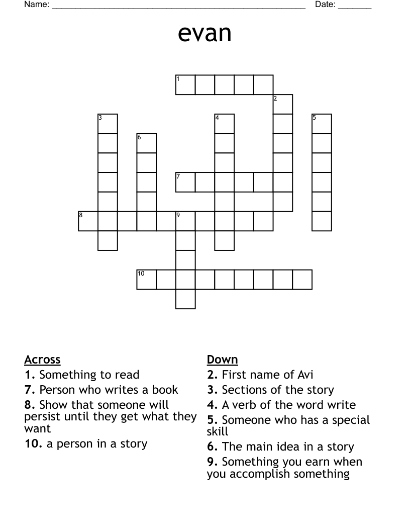 evan Crossword WordMint