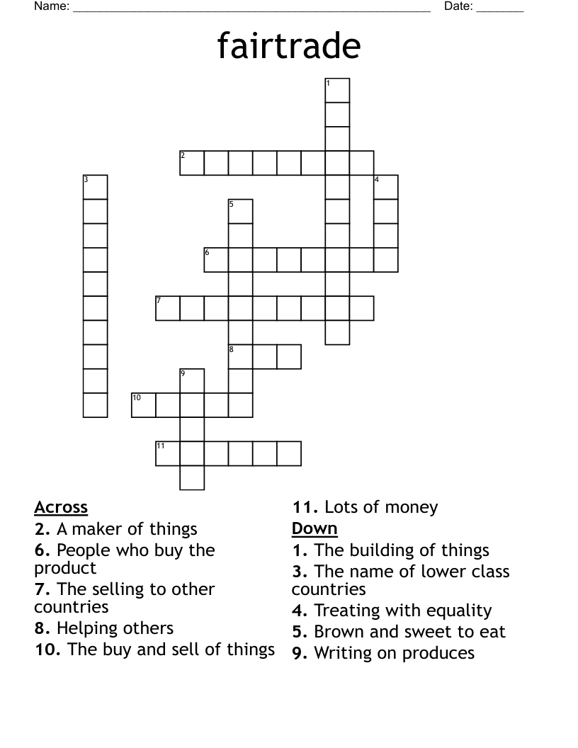 fairtrade Crossword WordMint