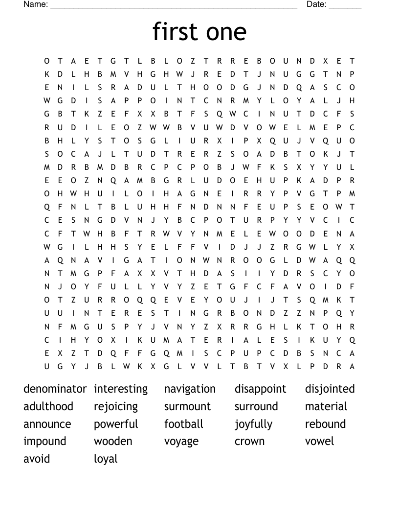 first one Word Search - WordMint