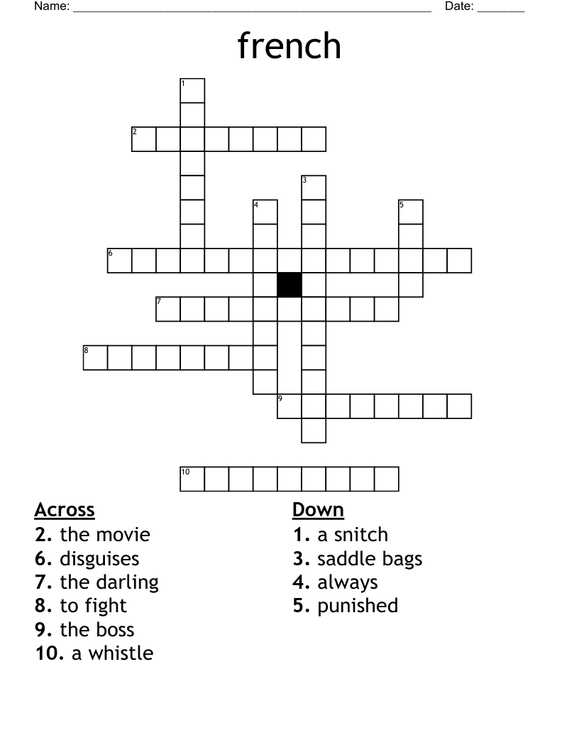 french Crossword WordMint