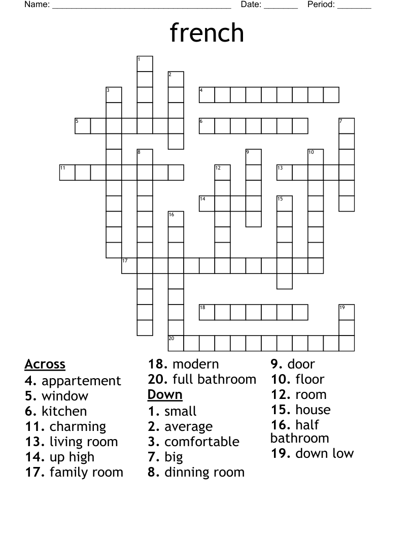 french Crossword WordMint