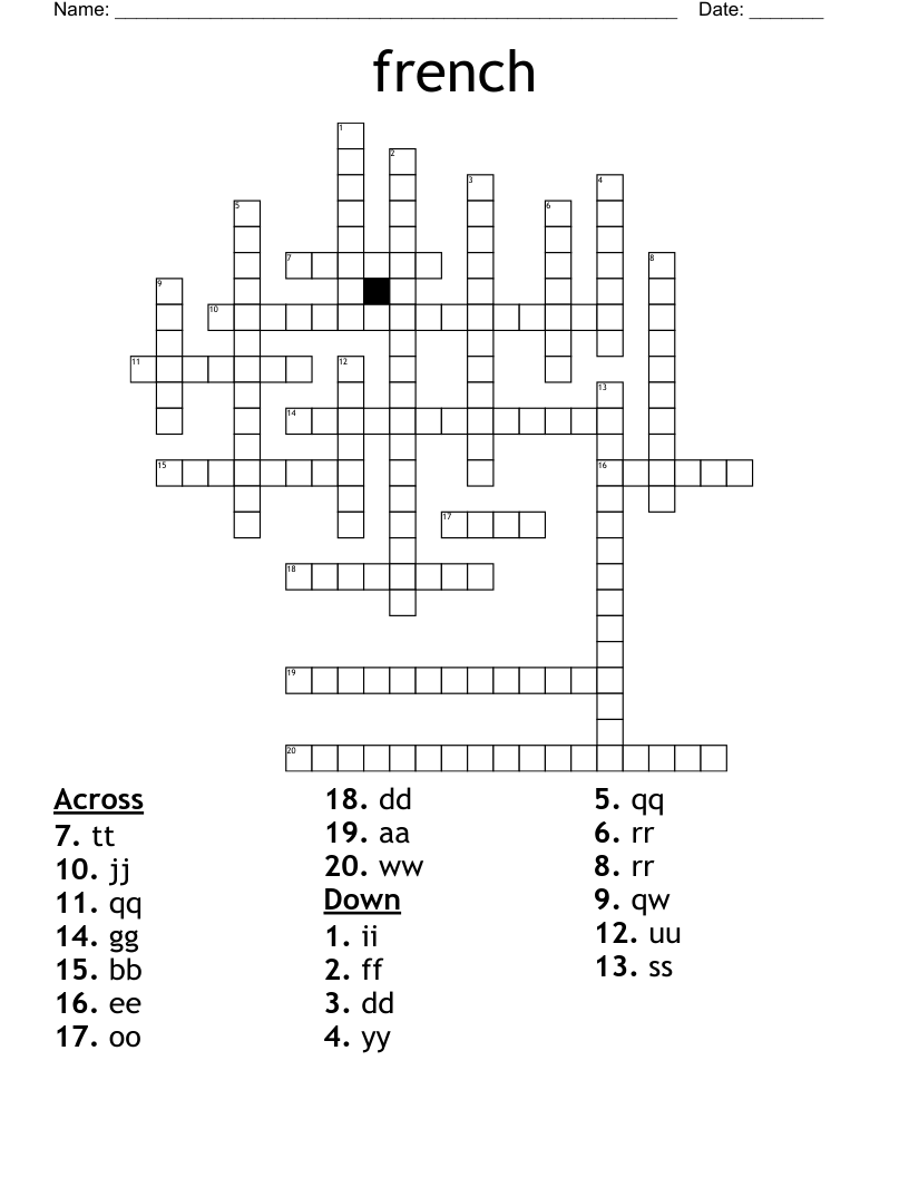 french Crossword WordMint