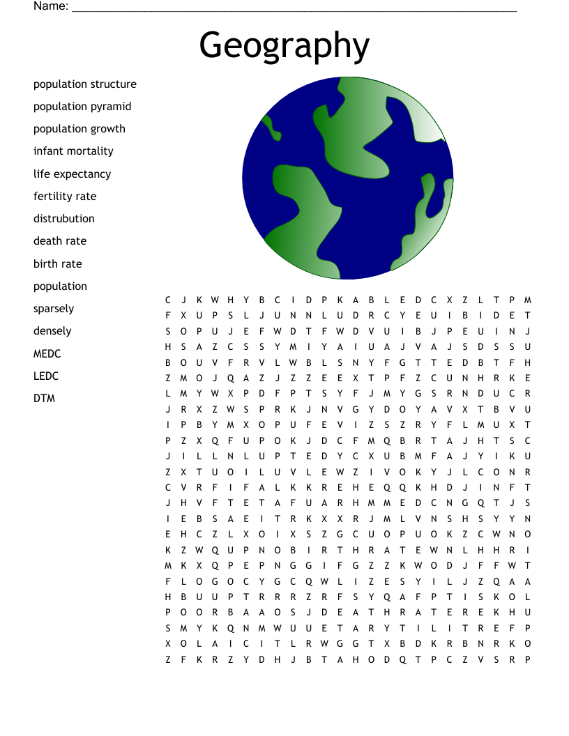 Geography Word Search Printable