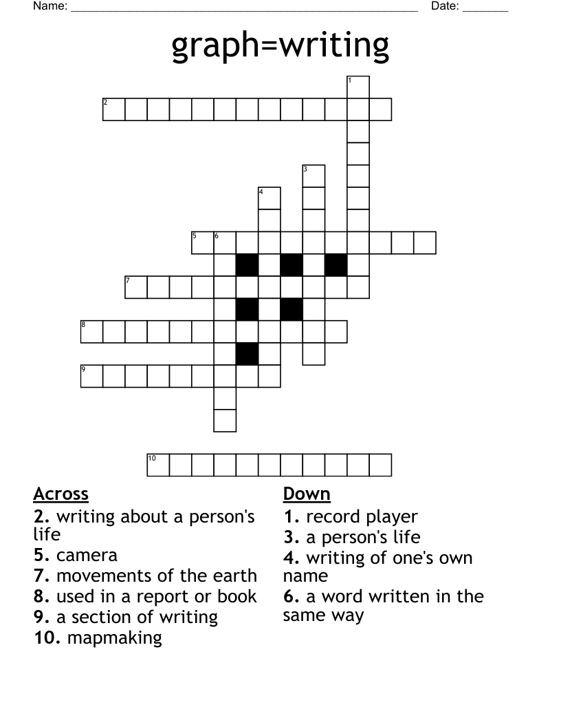 graph=writing Crossword - WordMint