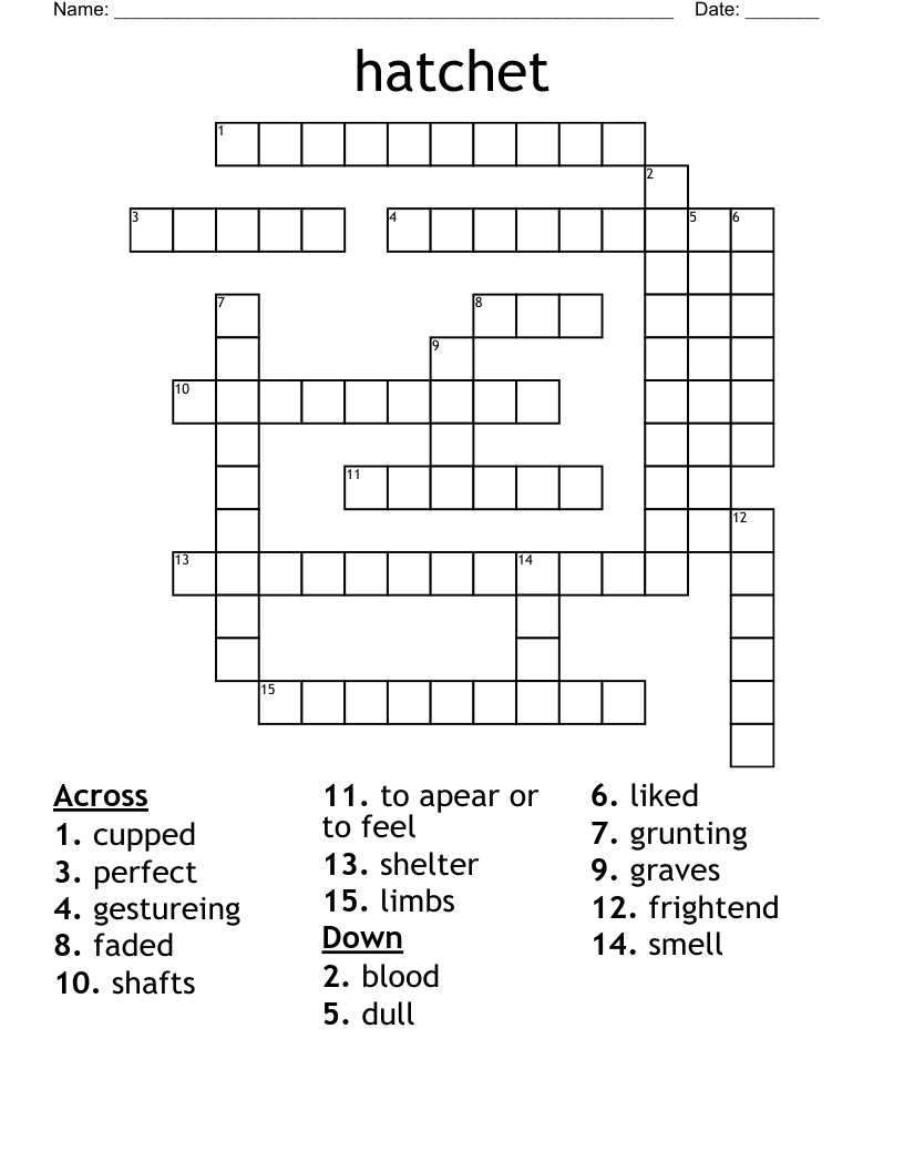 hatchet Crossword WordMint