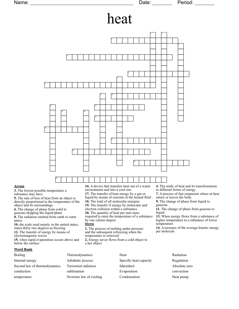 heat Crossword WordMint