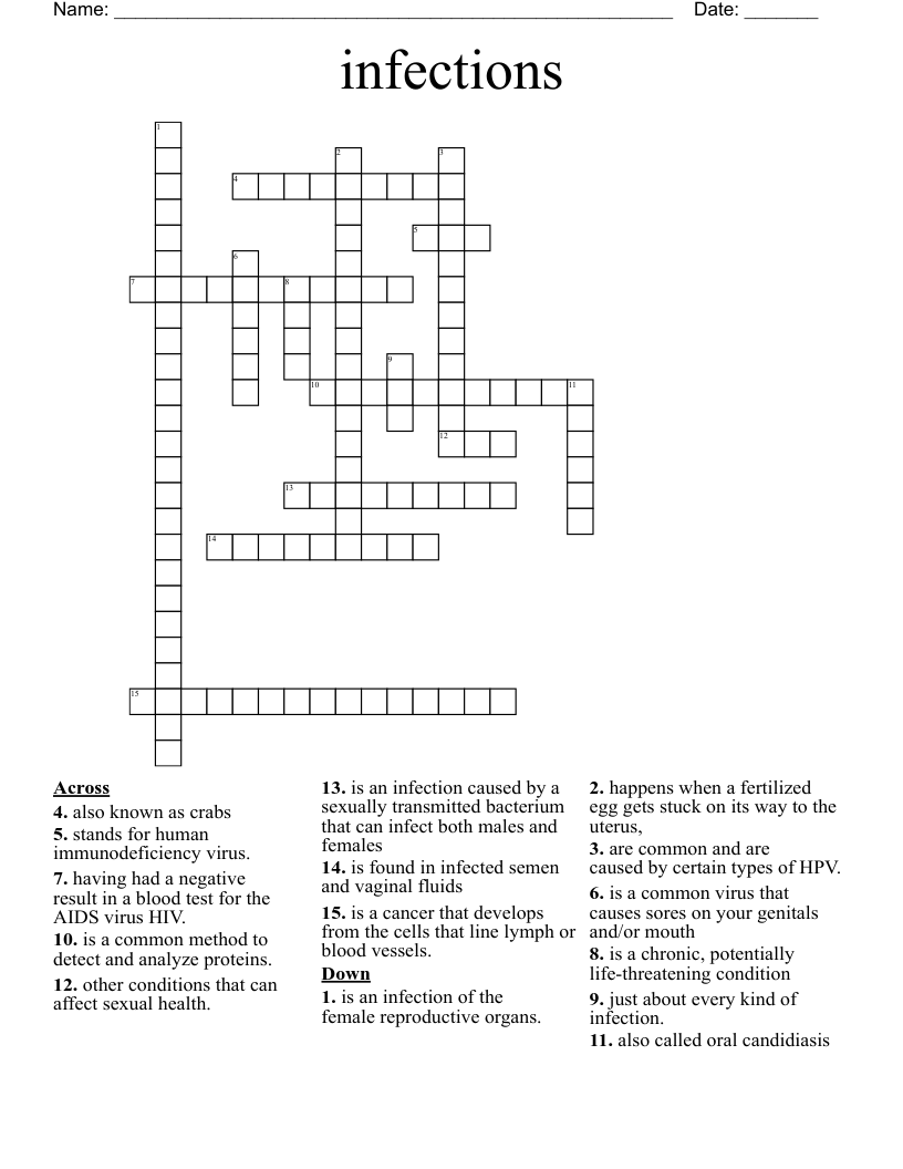 infections Crossword WordMint