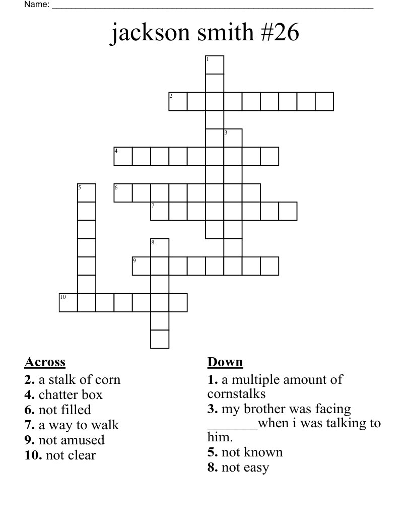 jackson smith 26 Crossword WordMint