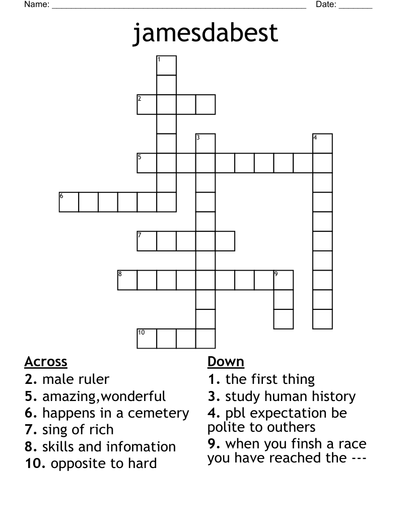 jamesdabest Crossword WordMint