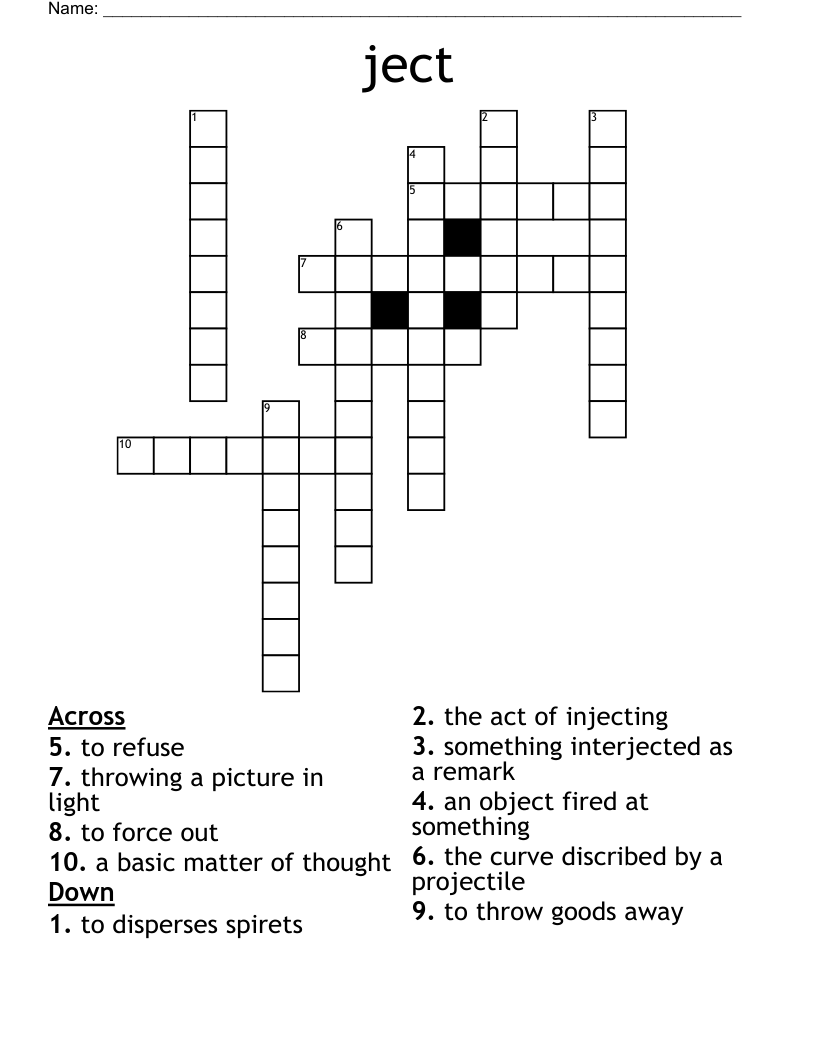 ject Crossword WordMint
