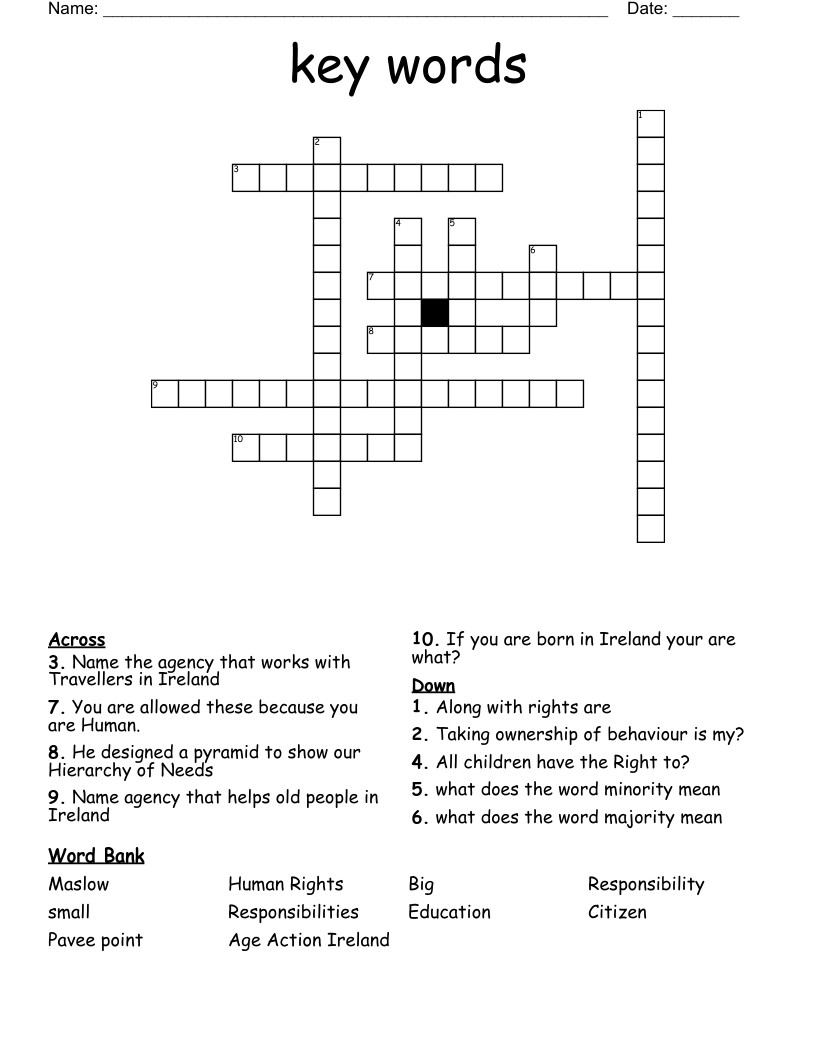 key words Crossword WordMint