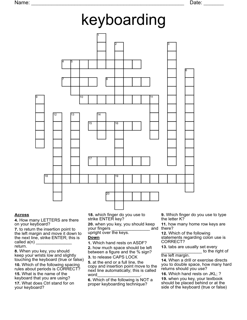 Keyboarding Puzzles WordMint