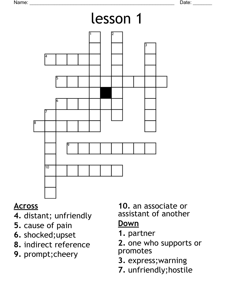 lesson 1 Crossword WordMint