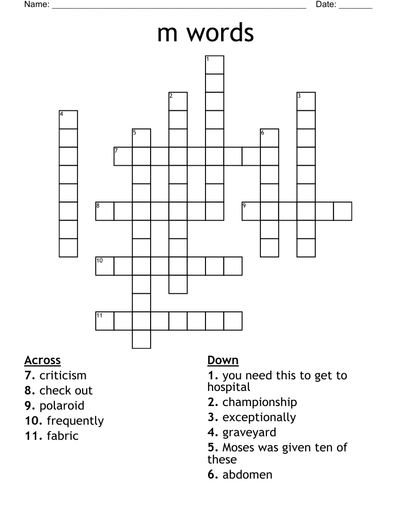 m words Crossword WordMint