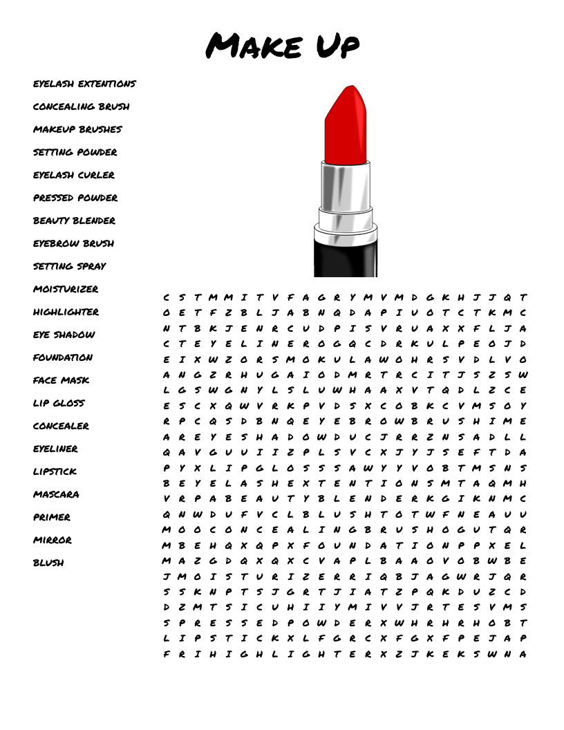 Make Up Word Search WordMint