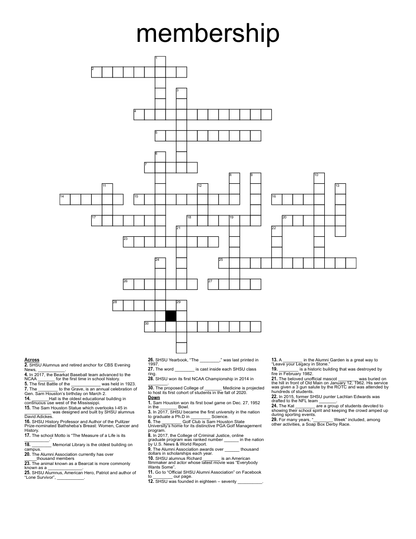 membership Crossword WordMint