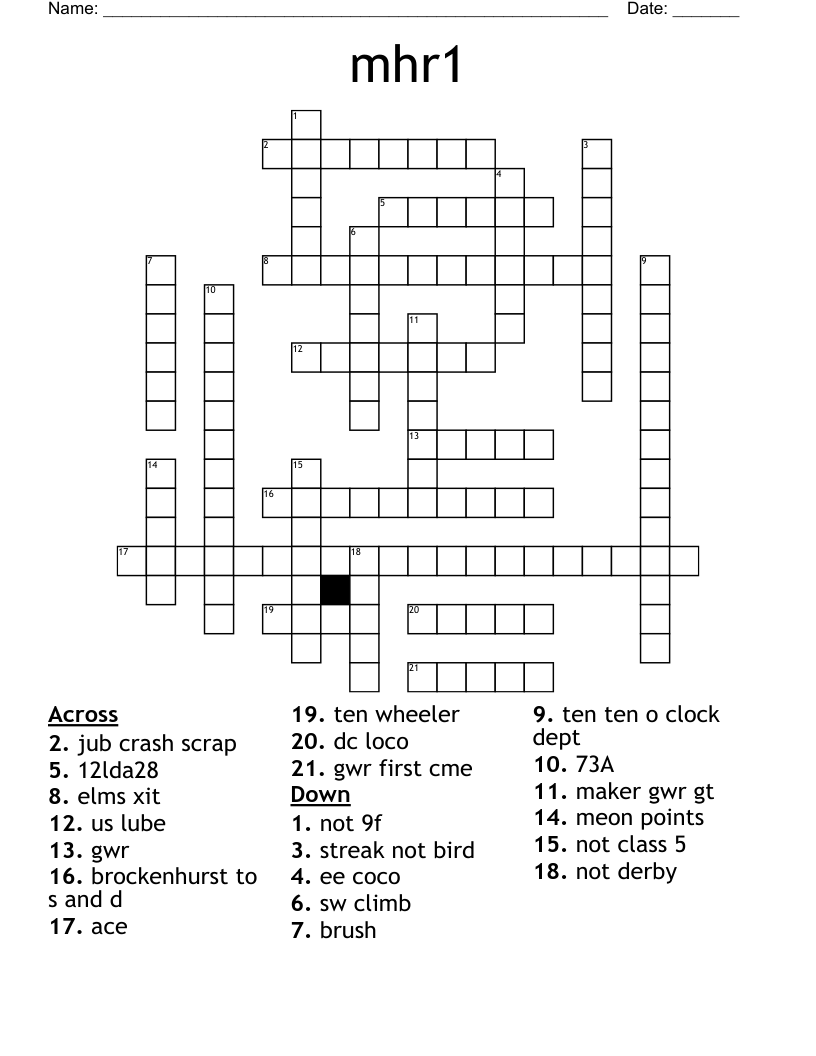 mhr1 Crossword WordMint