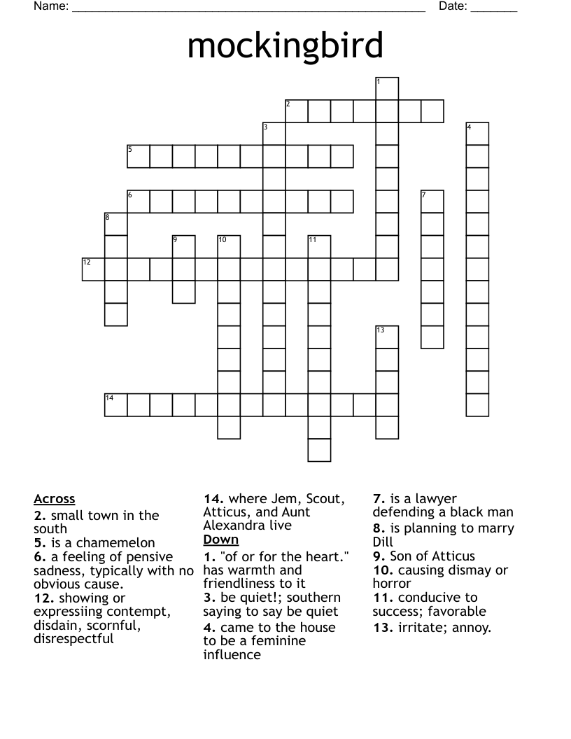 mockingbird Crossword WordMint
