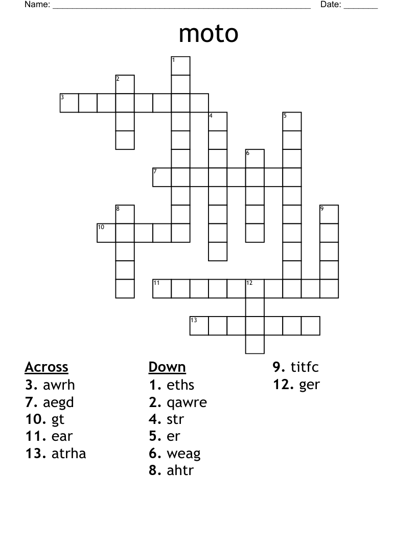 moto Crossword WordMint