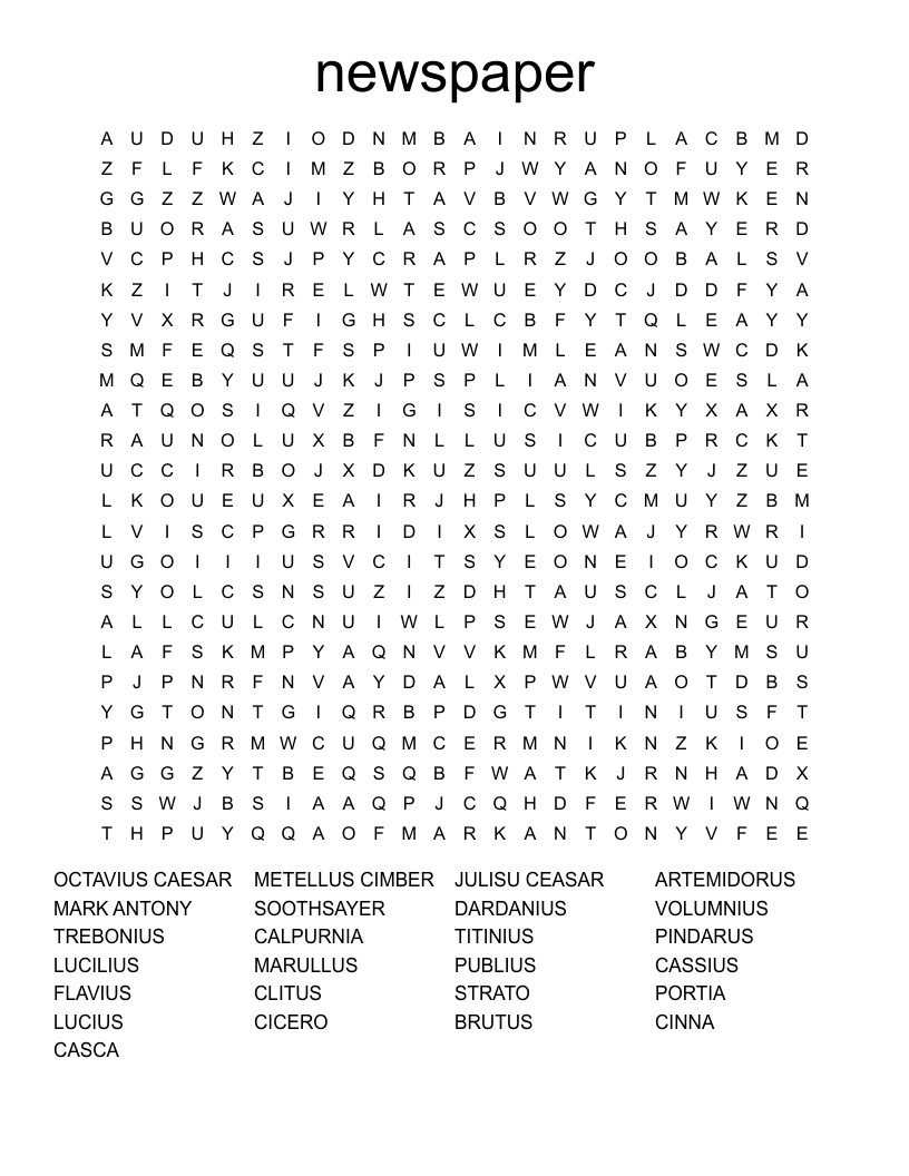 Julius Caesar Crossword WordMint
