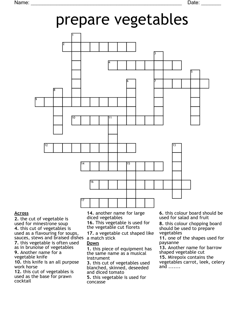 Knife Skills Word Search WordMint