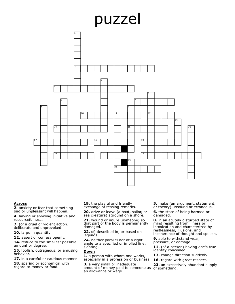 puzzel Crossword WordMint