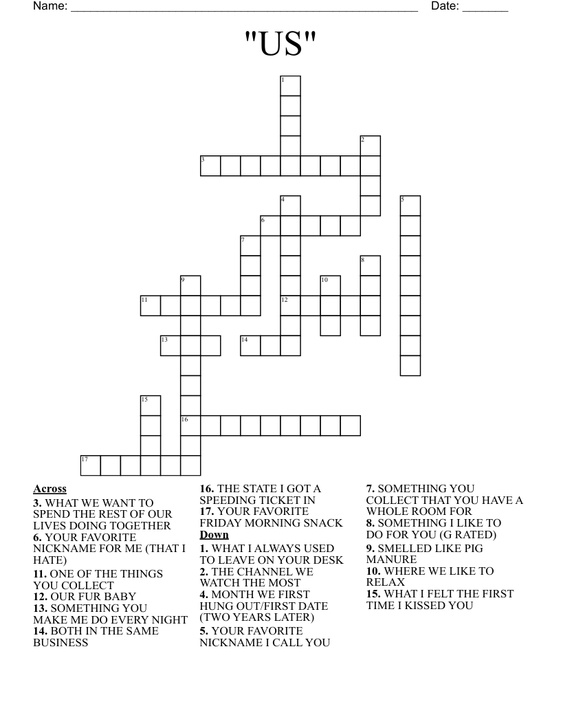 "US" Crossword WordMint