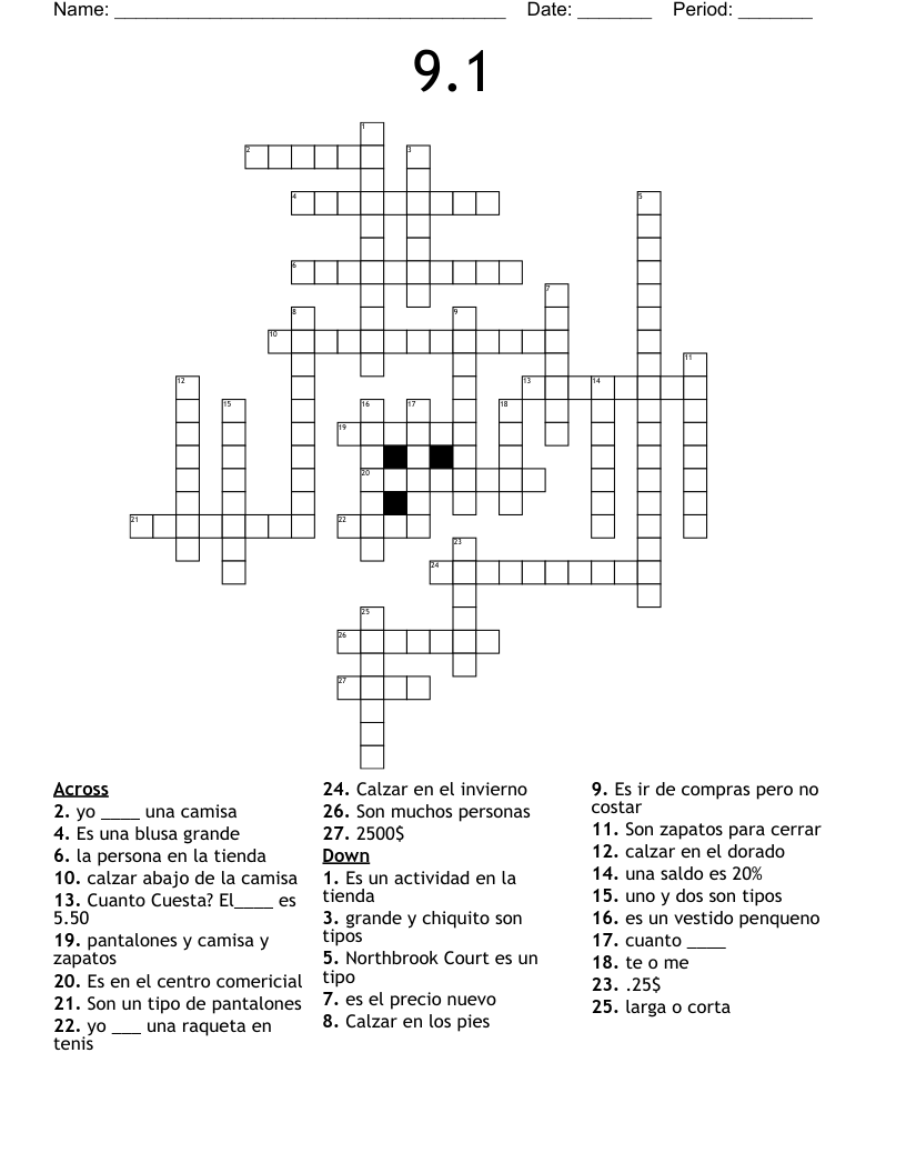 9.1 Crossword WordMint