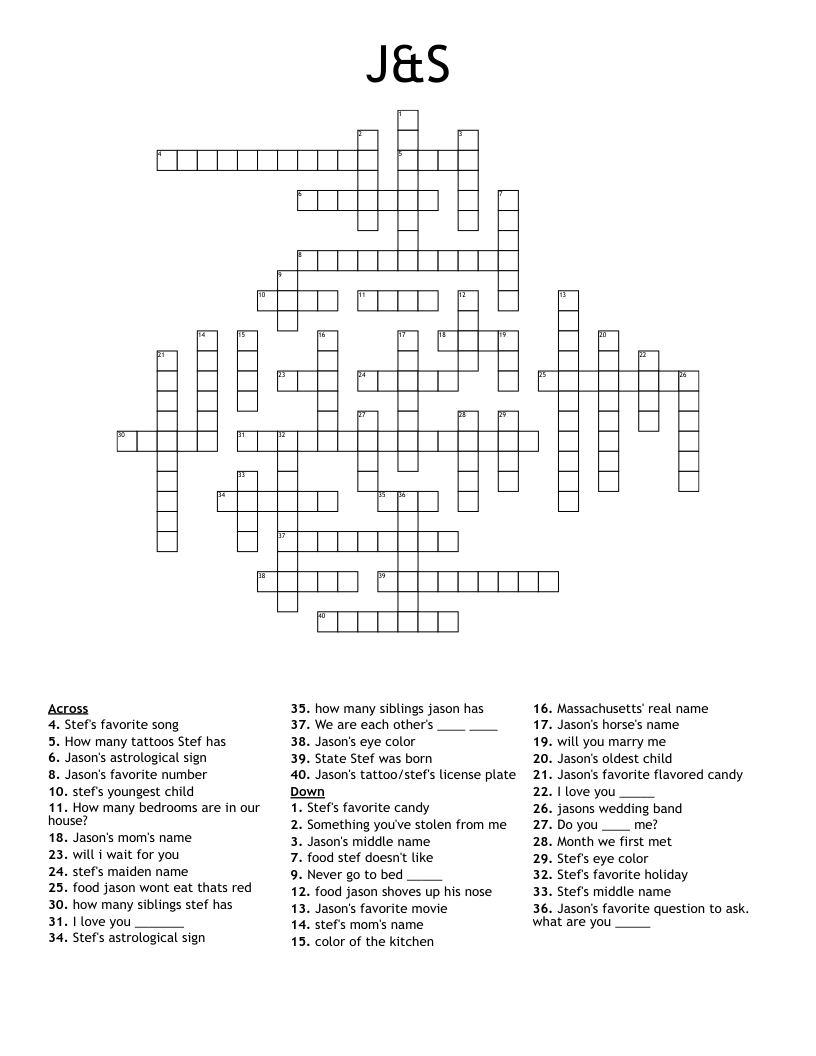 J&S Crossword WordMint