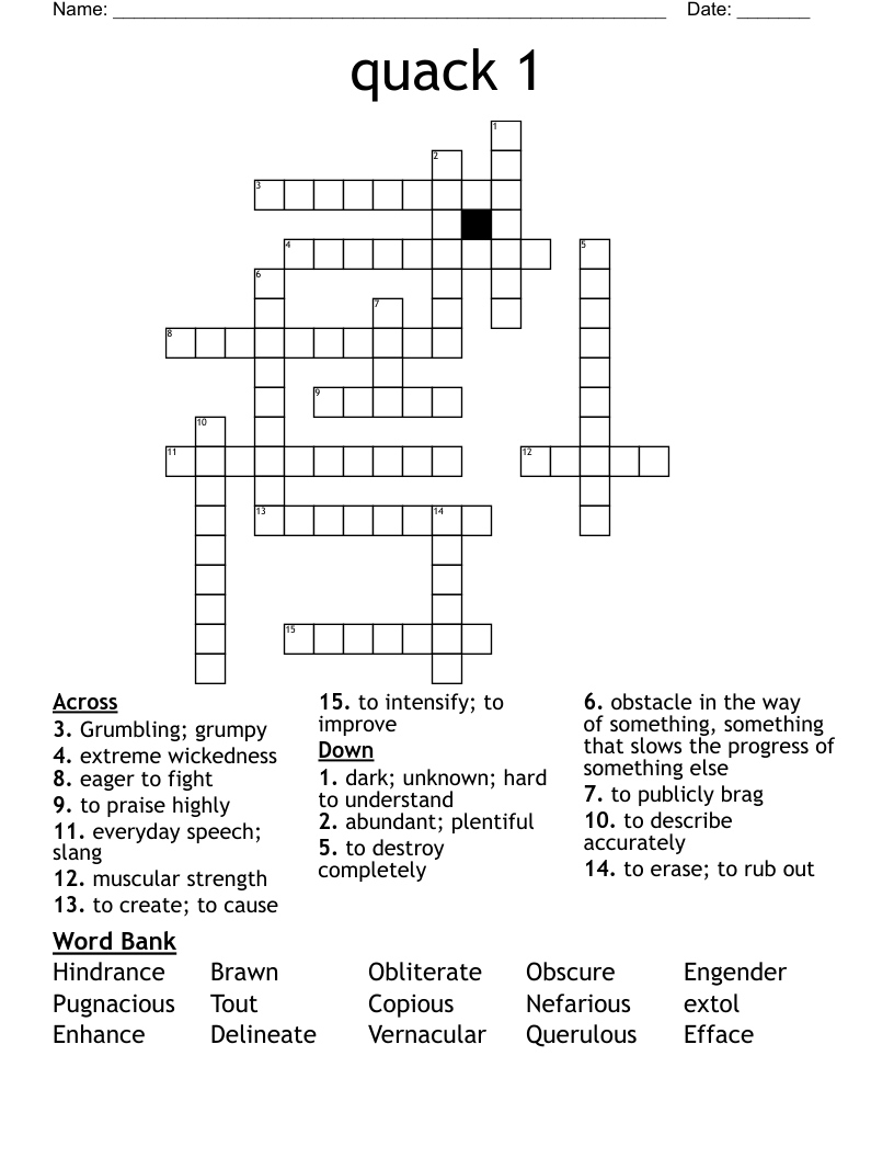 quack 1 Crossword WordMint