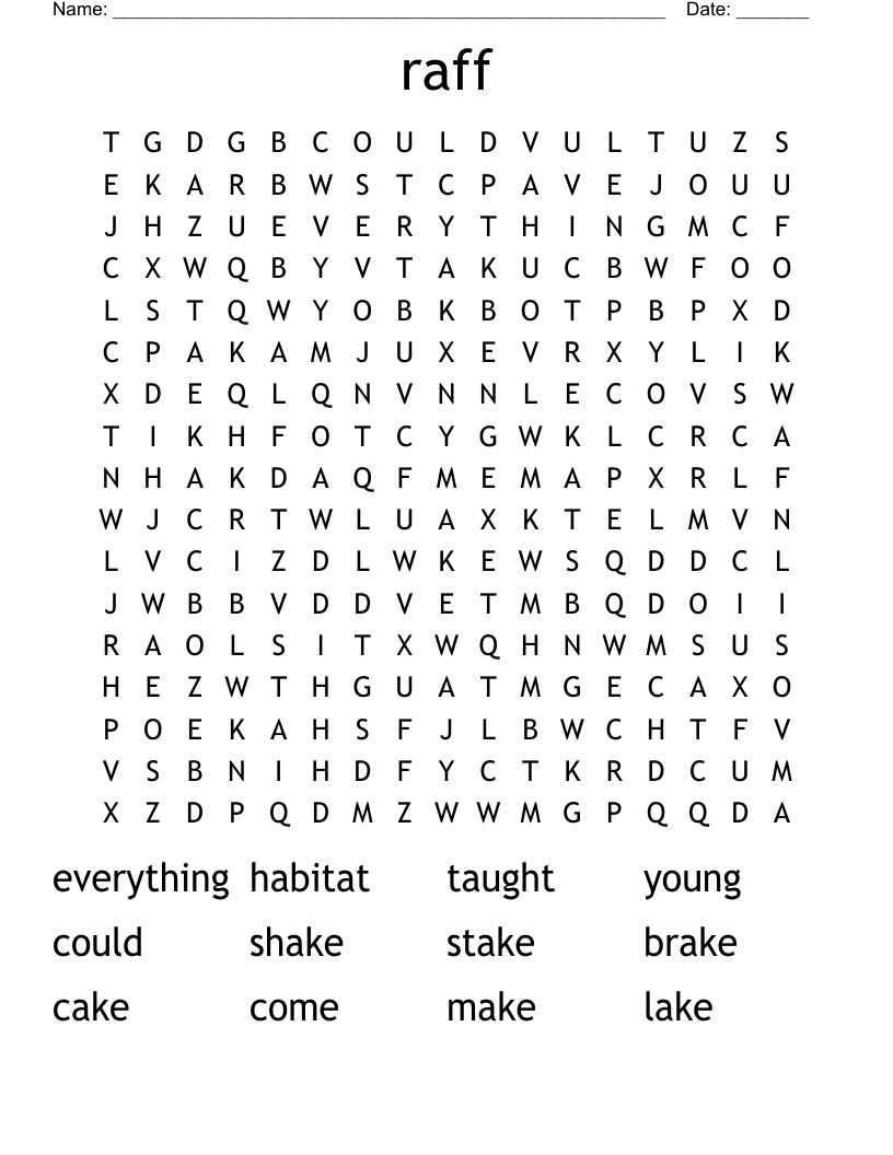 raff Word Search WordMint