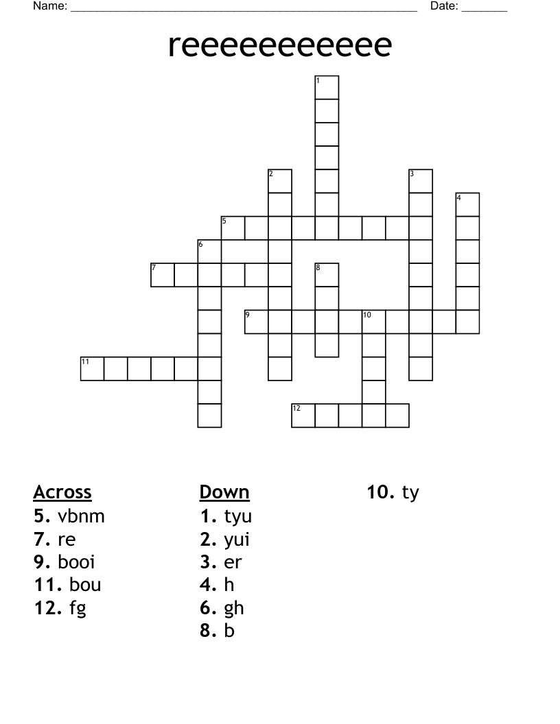 reeeeeeeeeee Crossword WordMint