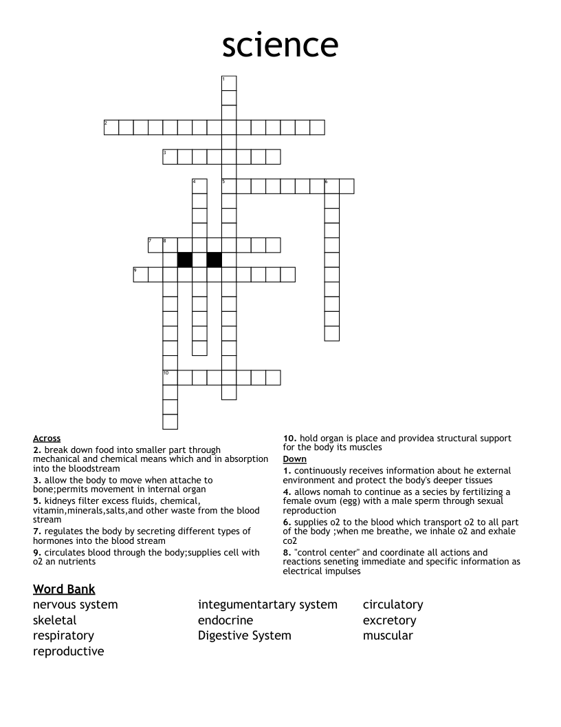 science Crossword - WordMint