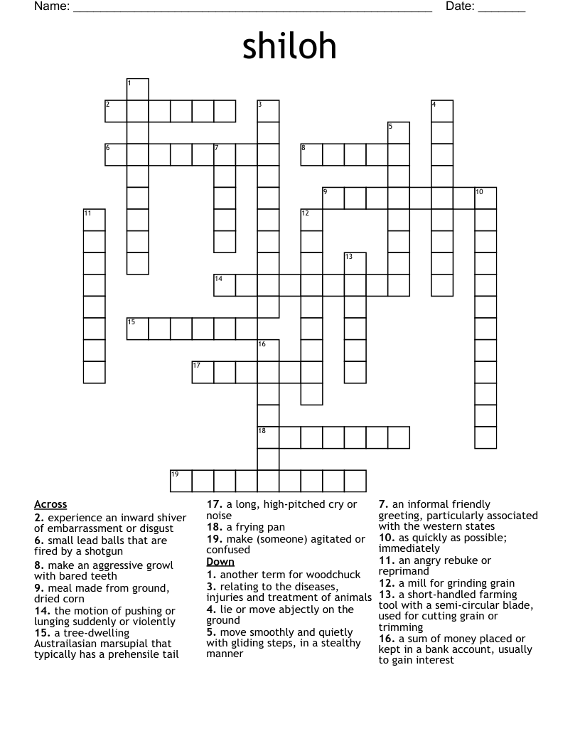 shiloh Crossword WordMint