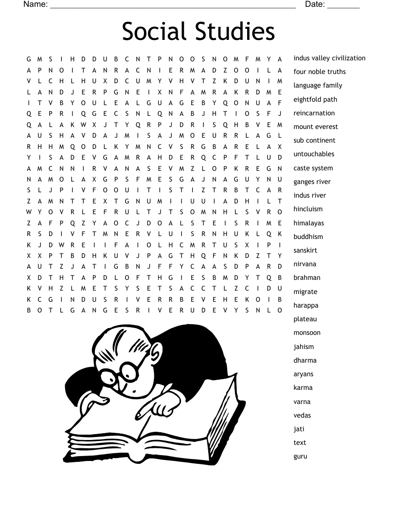 Social Studies Word Search - WordMint