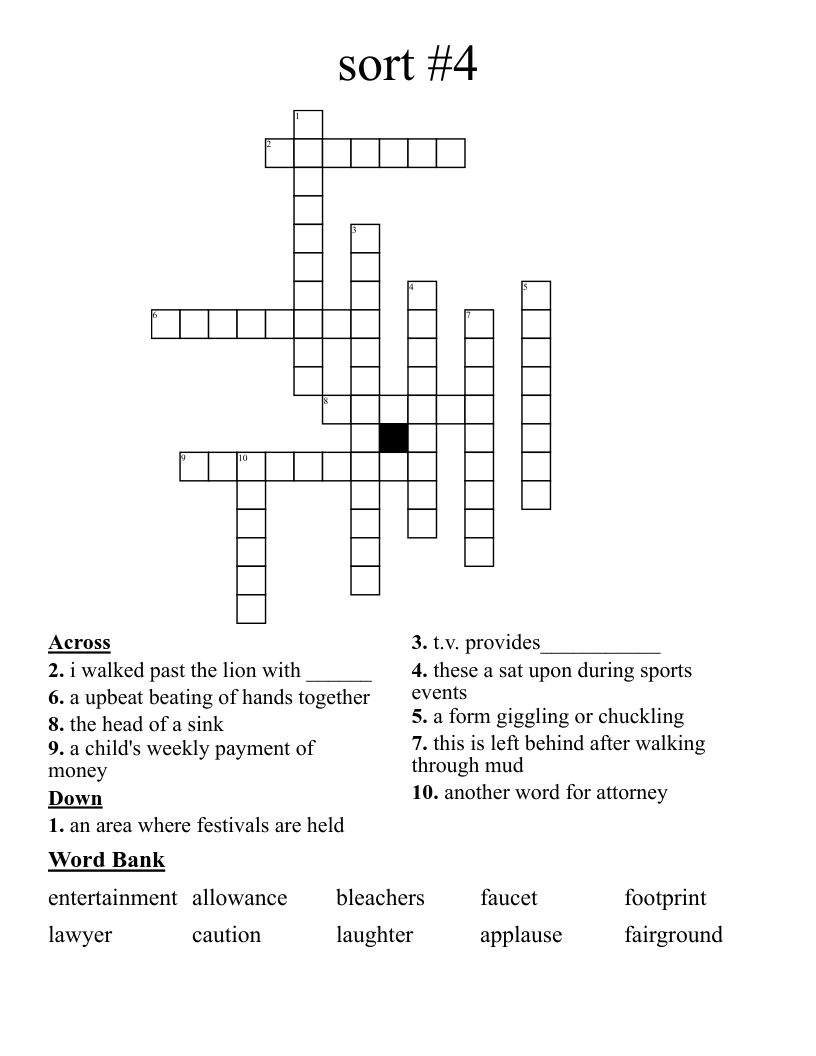 sort 4 Crossword WordMint