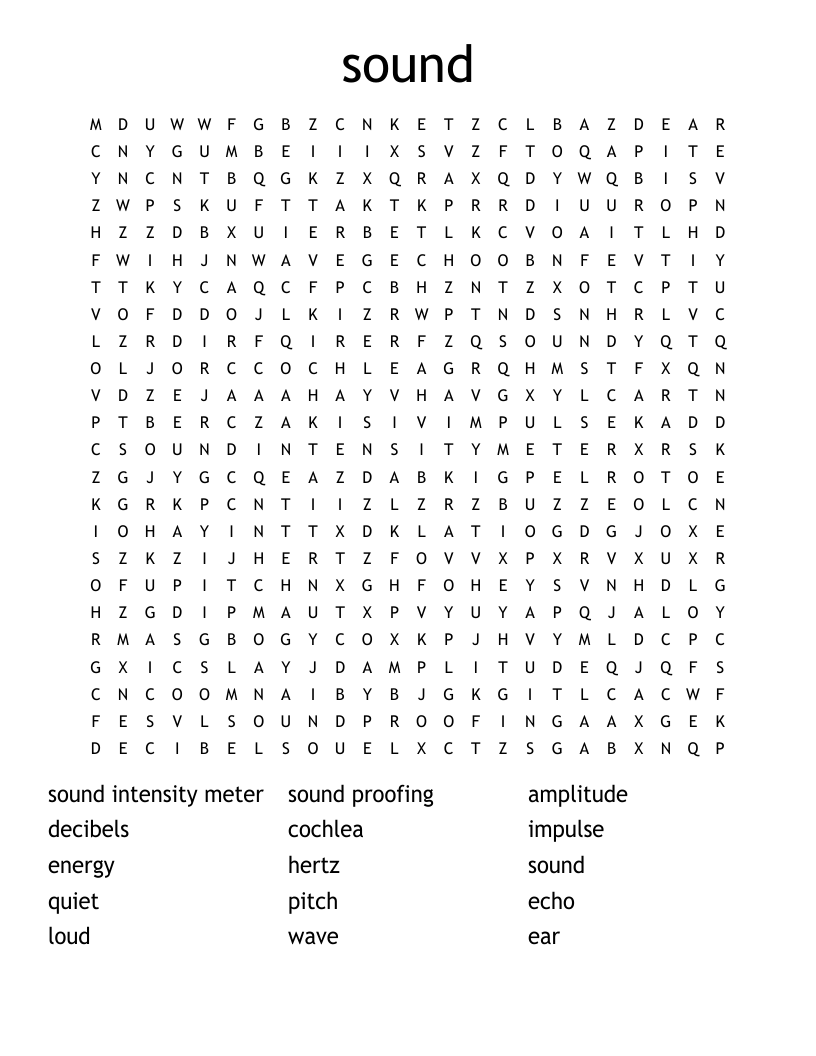 sound Word Search WordMint