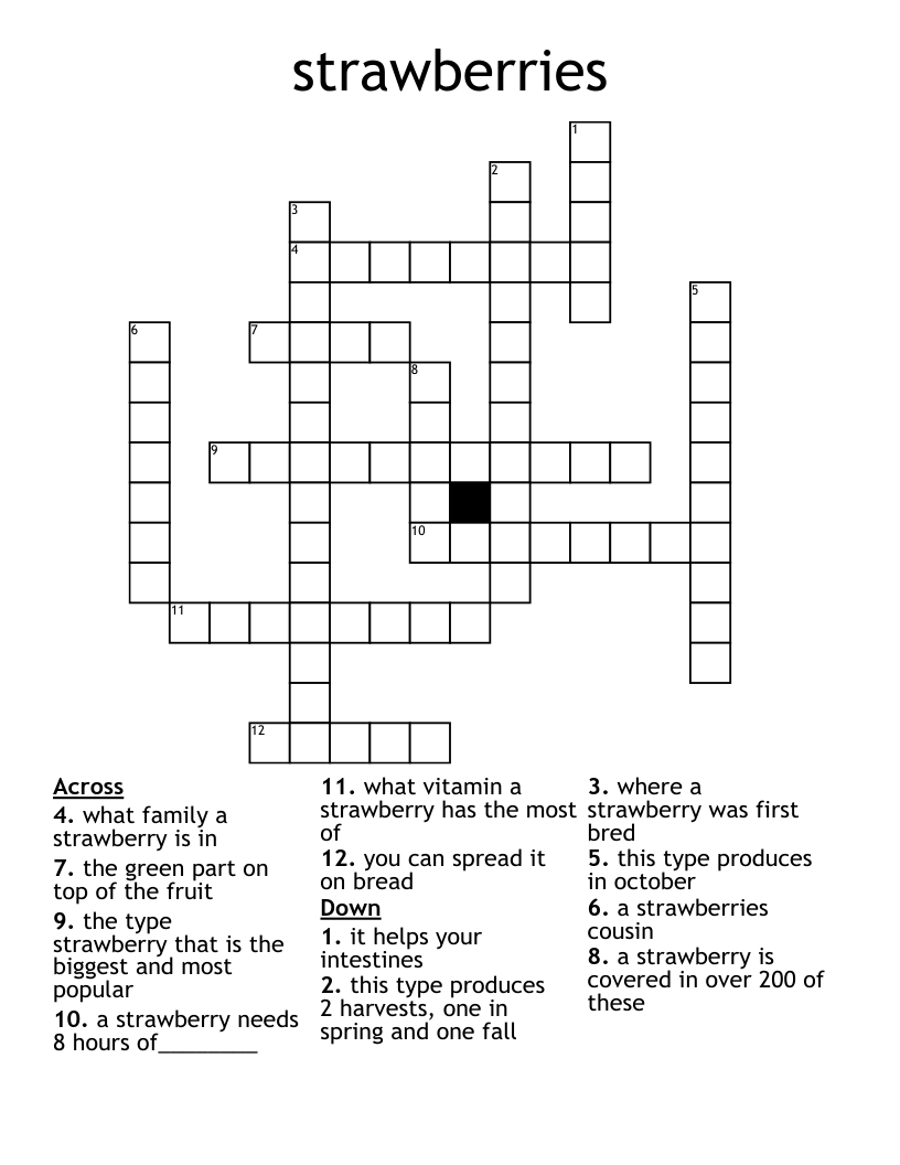 strawberries Crossword WordMint