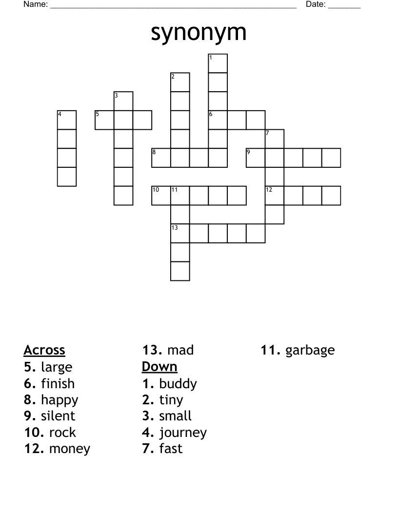 synonym Crossword WordMint