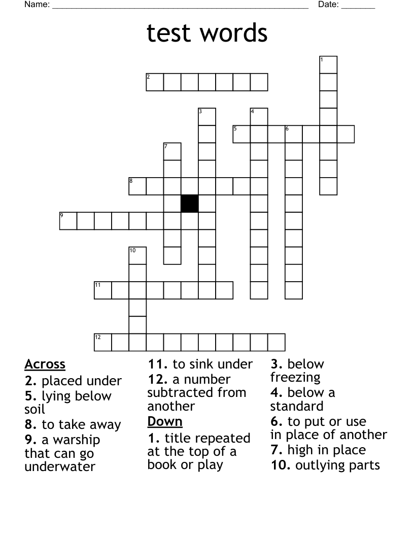 test words Crossword WordMint