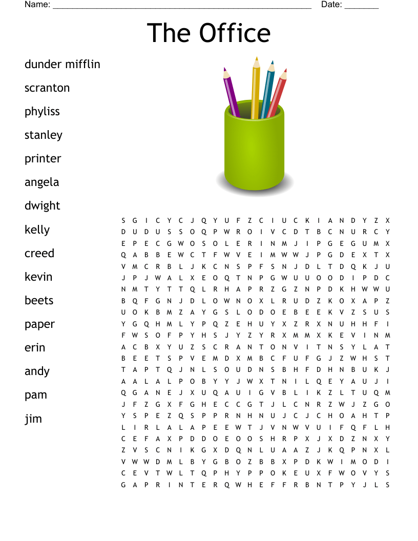 The Office Crossword Puzzle WordMint