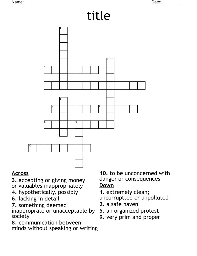 title Crossword WordMint