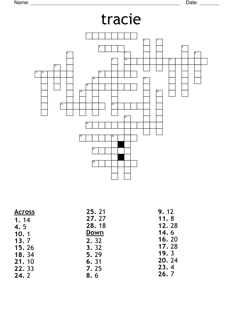 Thoroughfare Crossword