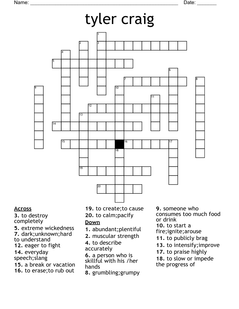 Vocabulary worksheet WordMint