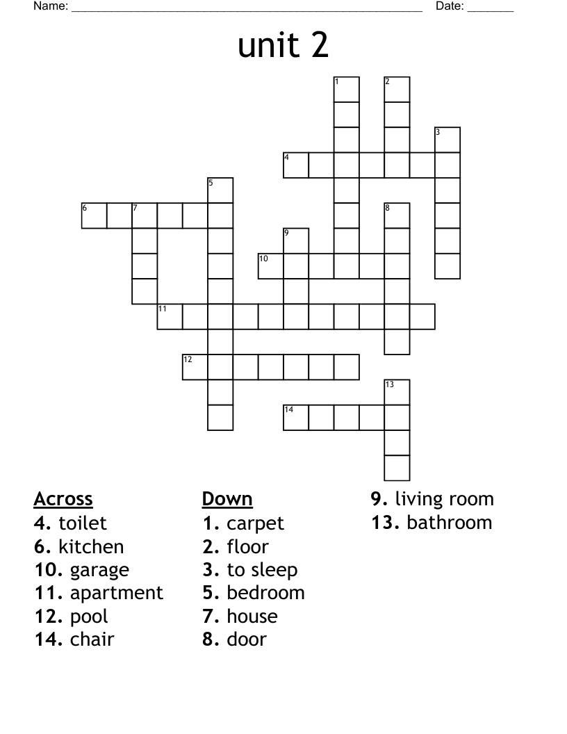 unit 2 Crossword WordMint