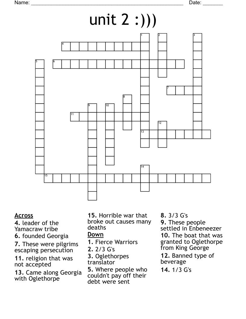 unit 2 ))) Crossword WordMint