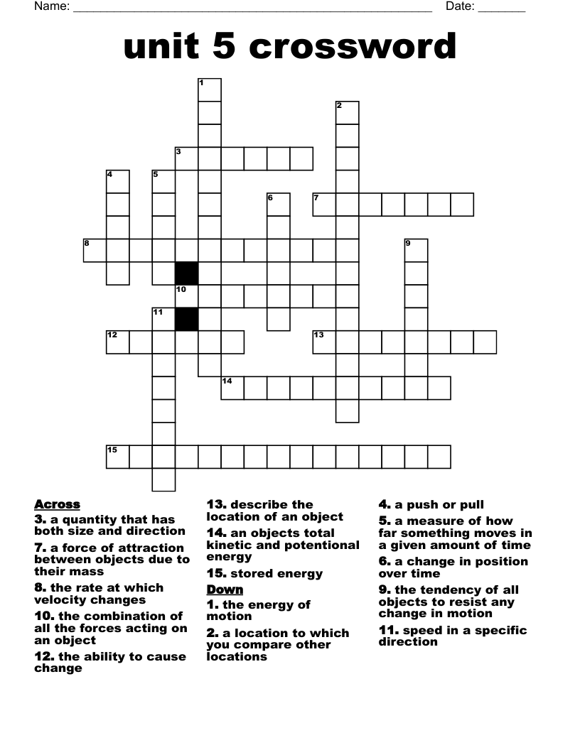 Speed Units Crossword
