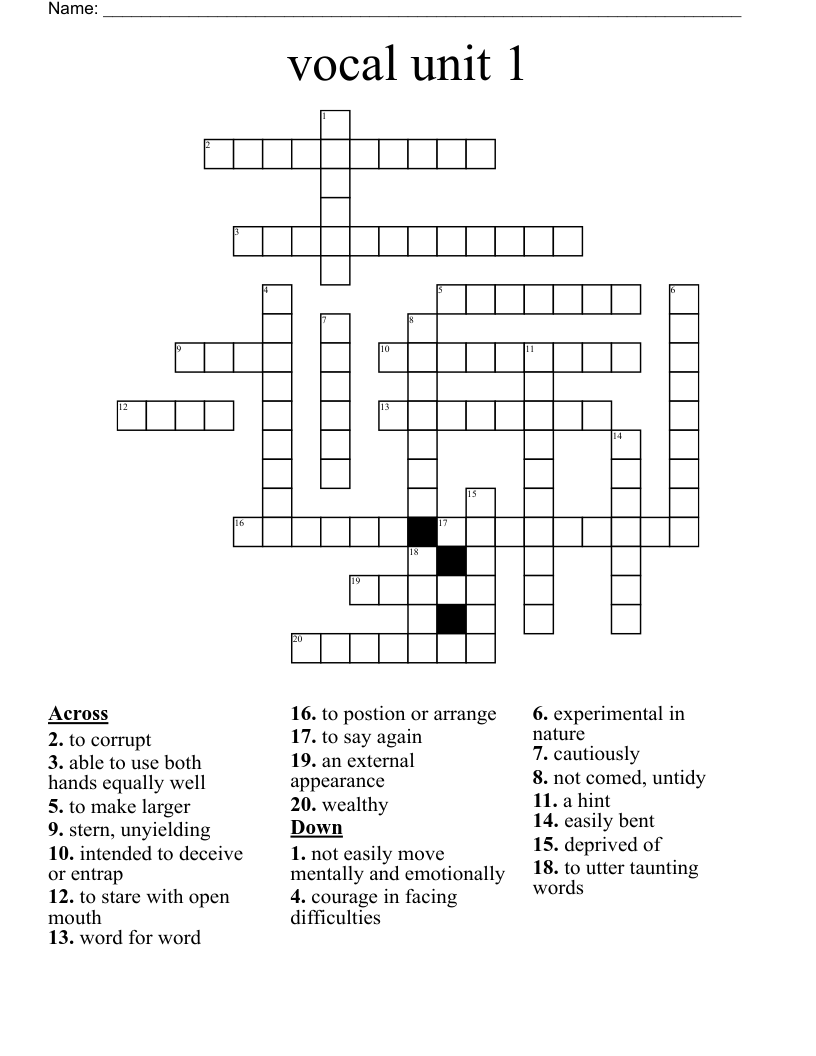 Jack's Vocab Crossword WordMint