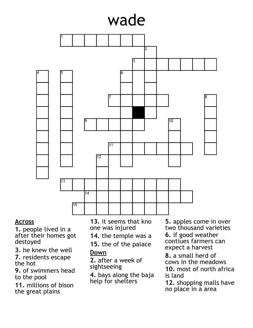 wade Crossword WordMint
